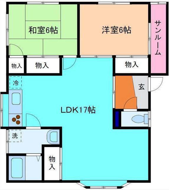 グランディール(2LDK/1階)の間取り写真