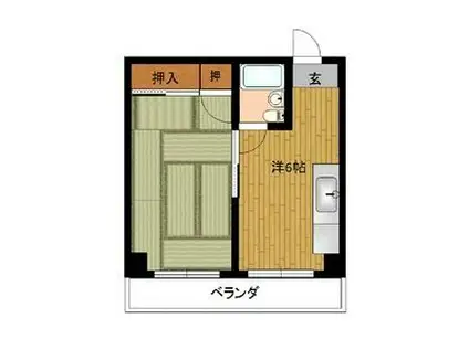 第1アリストマンション(1DK/7階)の間取り写真