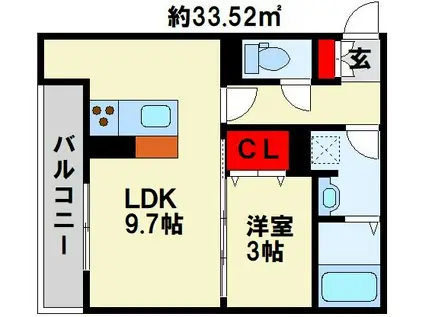 ザ・レジデンスBONJONO イースト(1LDK/2階)の間取り写真