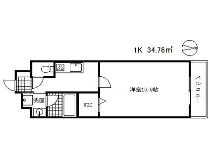 エルイソベ三宮(1K/11階)の間取り写真