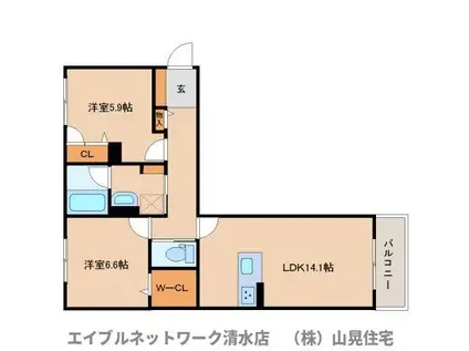 グレースフォレナ(2LDK/1階)の間取り写真