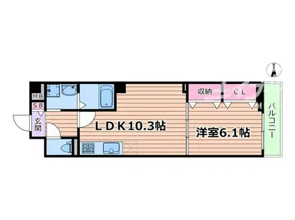 メゾン大淀(1LDK/1階)の間取り写真