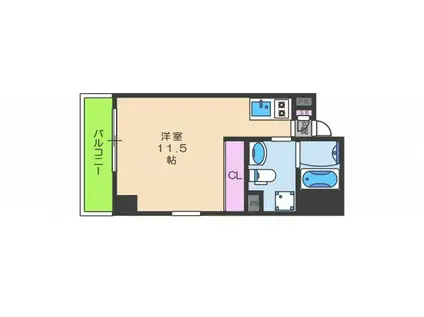 シーズアパートメント・中之島(1K/5階)の間取り写真