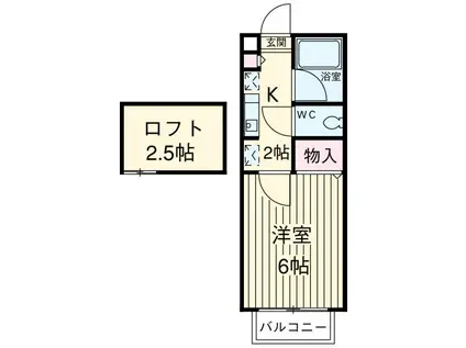 パークフロント北綾瀬B(1K/2階)の間取り写真