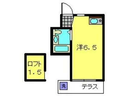 ベルポアン新丸子(ワンルーム/1階)の間取り写真
