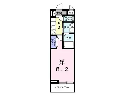 井野アパート(1K/2階)の間取り写真