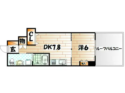 KUMAMOTO FLAT(1LDK/2階)の間取り写真