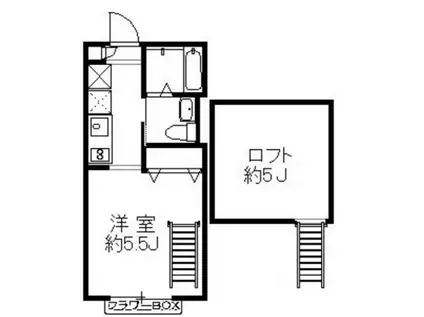 レスク中目黒アパートメント(ワンルーム/2階)の間取り写真
