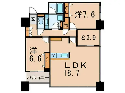 レジディアタワー上池袋(2SLDK/17階)の間取り写真