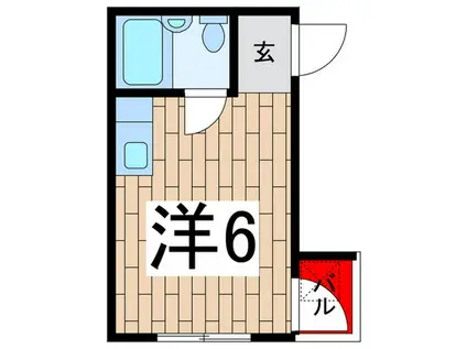シャトル大恵E(ワンルーム/3階)の間取り写真