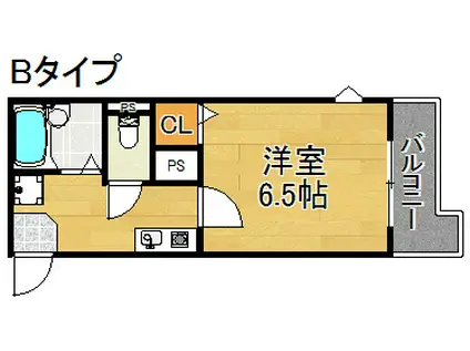 レスポワール御崎(1K/3階)の間取り写真