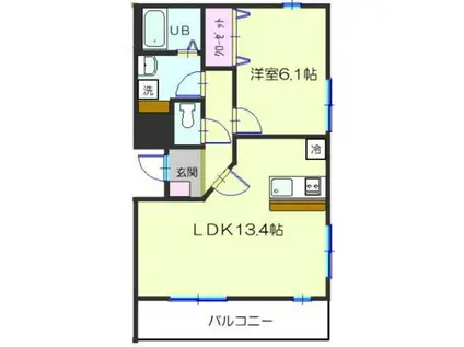 レジデンス渋谷(1LDK/1階)の間取り写真