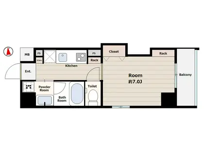 ランティエ千林大宮(1K/4階)の間取り写真