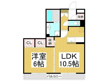 レガーロ栗田(1LDK/3階)の間取り写真