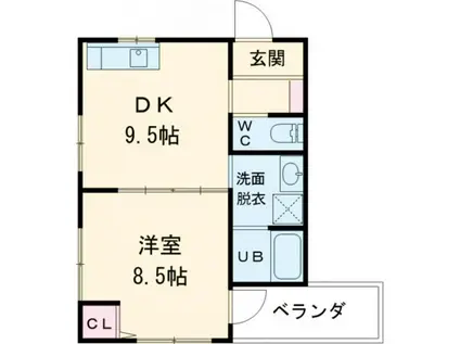 IRIKAWAハウス(1DK/2階)の間取り写真