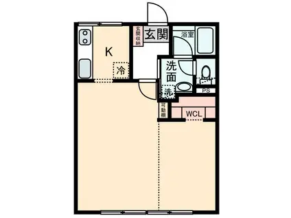 シティハイム鳥井戸II(1K/2階)の間取り写真