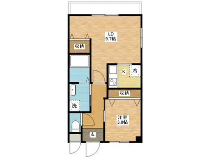 コーポNAKASHIMA(1LDK/2階)の間取り写真