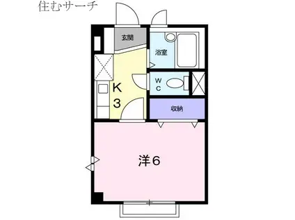 シングルハイツ川島(1K/1階)の間取り写真
