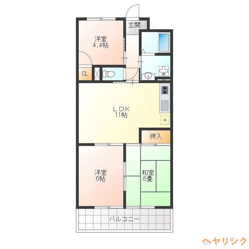メゾンルミエール(3LDK/3階)の間取り写真