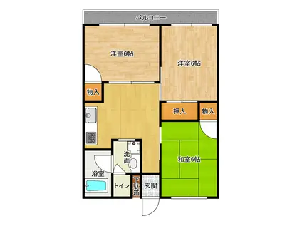 サンビレッジ21(3DK/2階)の間取り写真