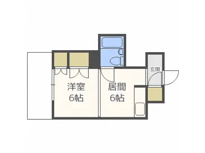 琴似パレスハイツ(1DK/5階)の間取り写真