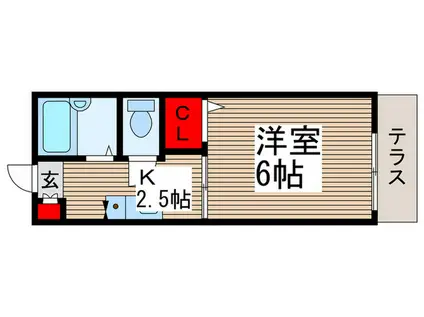 センチュリーグロース(1K/1階)の間取り写真