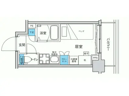 キャンパスヴィレッジ浦安(ワンルーム/2階)の間取り写真