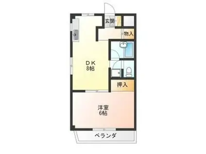 レジデンス滝の原I(1DK/4階)の間取り写真