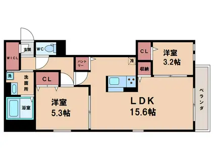 クラシスト杭全(2LDK/1階)の間取り写真