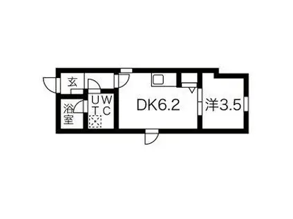 M-COURTII(1DK/1階)の間取り写真