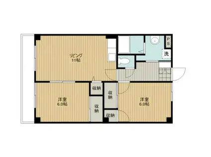 センチュリー21(2LDK/3階)の間取り写真