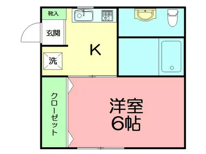 リフレコデラ湘南C(1K/2階)の間取り写真