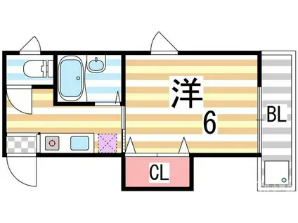 シャトー・ラフィット(1K/5階)の間取り写真