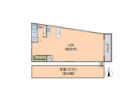 TKM野江(ワンルーム/3階)の間取り写真