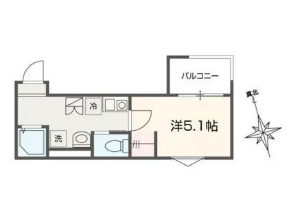 MELDIA南浦和IV(1K/1階)の間取り写真