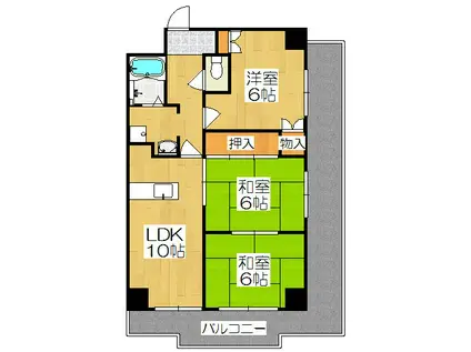 プルーリオン椥辻(3LDK/5階)の間取り写真