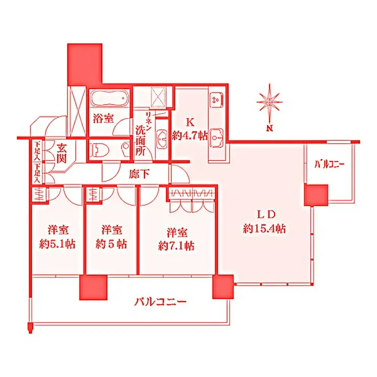 M.M.TOWERS the East  17階階 間取り