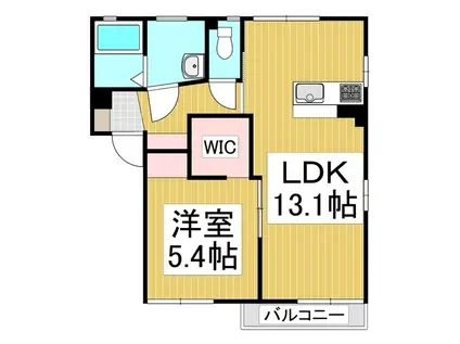フレグランス北田(1LDK/1階)の間取り写真