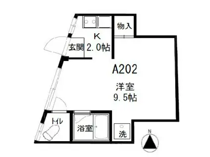 ノベラ篠原北町(ワンルーム/2階)の間取り写真