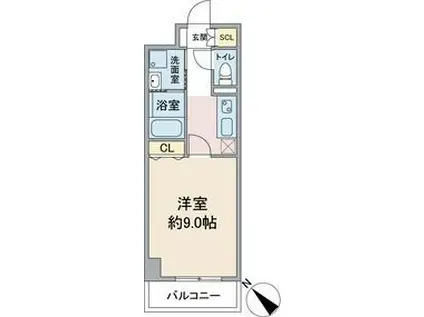 アールグラン瑞穂(1K/2階)の間取り写真