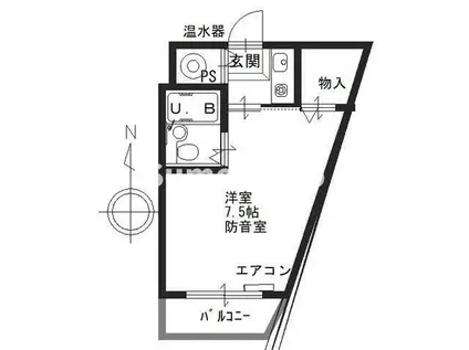 芦屋アーチストビラ(1K/2階)の間取り写真
