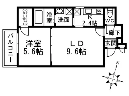 チェリーブロッサムIII番館(1LDK/1階)の間取り写真