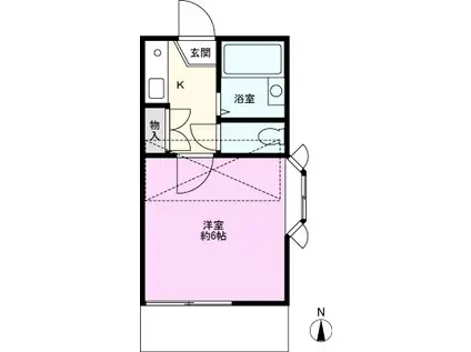 ウィステリアURAWA(1K/1階)の間取り写真