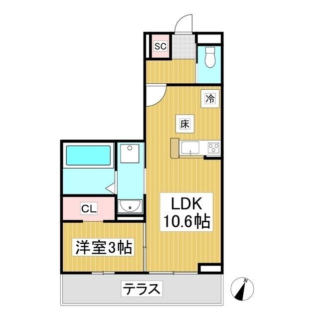 LUMIERE 33(1LDK/2階)の間取り写真