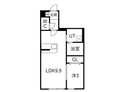 MIKATA (1LDK/2階)の間取り写真