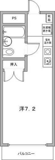 セイントヴィラ医大南(ワンルーム/1階)の間取り写真