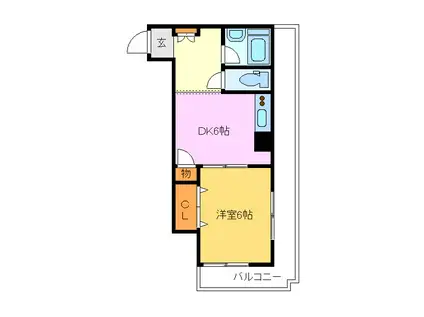 第二星野コーポ(1DK/4階)の間取り写真