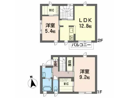 スカイパル(2LDK/1階)の間取り写真