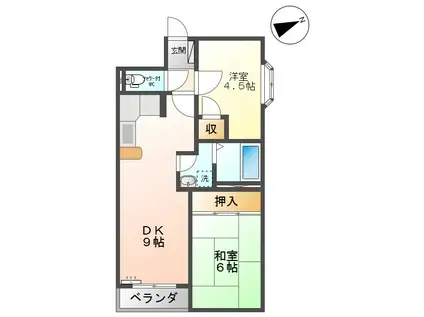 白銀マンション(2LDK/3階)の間取り写真