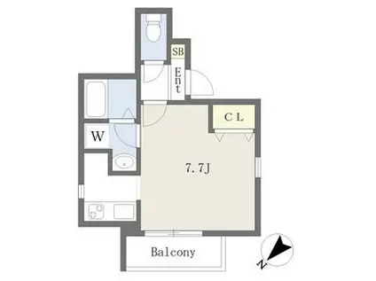 CHERIM上飯田(ワンルーム/1階)の間取り写真